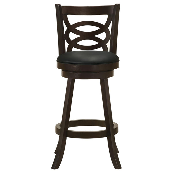 English Elm Cappuccino Swivel Bar Height Stool Set of 2 – Espresso Finish, Leatherette Seat, 42.25" Tall Classic Elegance B062P153494