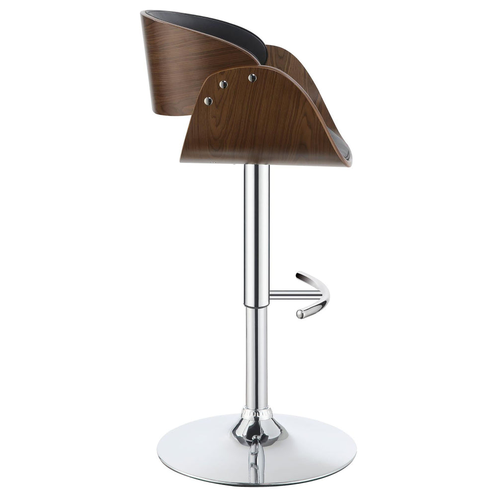English Elm Black Adjustable Bar Stool With Chrome Accents - Mid-Century Style For Modern Kitchen & Dining Spaces B062P153497