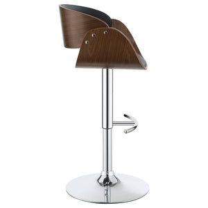 English Elm Black Adjustable Bar Stool With Chrome Accents - Mid-Century Style For Modern Kitchen & Dining Spaces B062P153497