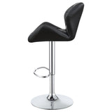 English Elm Chrome and Black Adjustable Bar Stool (Set Of 2)