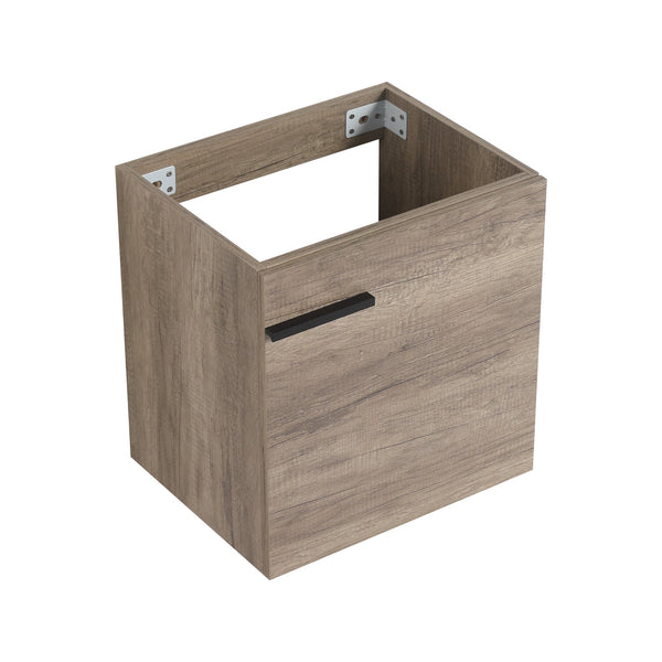 English Elm 18 inch Wall-Mounted Vanity with Ceramic Sink Top, Eco Plywood Cabinet, Dual Handles, Sleek Minimalist Design W999P149895