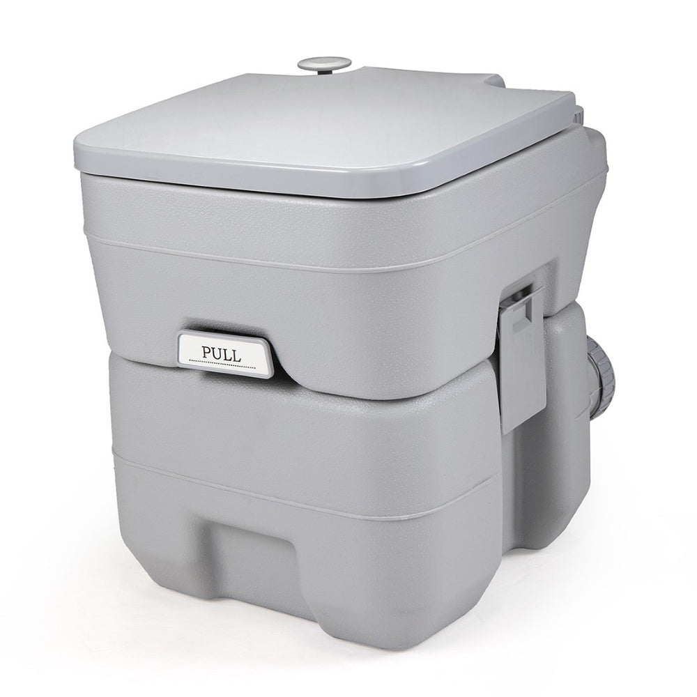 English Elm 5 Gallon Portable Toilet with Sealed Valve Hdpe Build for Camping Travel Outdoor W2181P153991