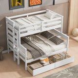 Hearth and Haven Twin over Full Bunk Bed with 2 Drawers, White GX000449AAK