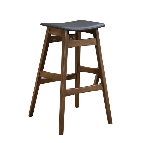 English Elm Dark Grey Mid-Century Bar Stools Set of 2 — Compact Natural Walnut Seats, Tapered Legs, Stylish Durable Finish B062P153518