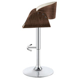 English Elm Ecru and Chrome Adjustable Bar Stool