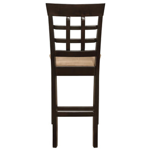 English Elm Beige Cappuccino Upholstered Counter Stools Set of 2 — Solid Wood, Mocha Fabric, Modern Comfort Chair B062P153489