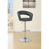 English Elm Grey and Chrome Adjustable Bar Stool