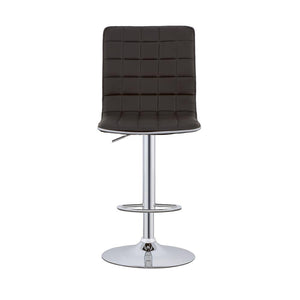 English Elm Waffle Faux Leather Adjustable Bar Stools Set of 2 — Black Waffle Texture, Chrome Base, Ergonomic Comfort B062P153491