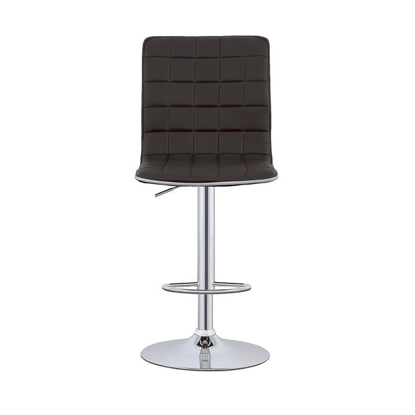 English Elm Waffle Faux Leather Adjustable Bar Stools Set of 2 — Black Waffle Texture, Chrome Base, Ergonomic Comfort B062P153491