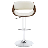 English Elm Ecru and Chrome Adjustable Bar Stool