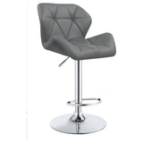 English Elm Chrome and Grey Adjustable Bar Stool (Set Of 2)