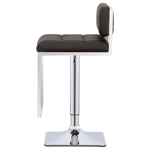 English Elm Black Adjustable Bar Stool With Chrome Base - Modern Style, Plush Comfort, And Hydraulic Lift Design B062P153510