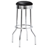 English Elm Black and Chrome Bar Height Stool (Set Of 2)