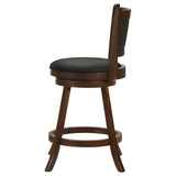 English Elm Chestnut and Black Wooden Swivel Stool (Set Of 2)