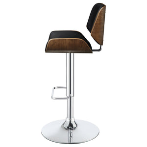 English Elm Black Adjustable Bar Stool With Chrome Base & Faux-Leather Seat - Modern Industrial Style Comfort B062P153495