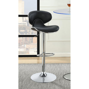 English Elm Black Adjustable Bar Stools Set Of 2 - Modern Chrome Frame, Stylish Comfort For Kitchen & Bar B062P153499