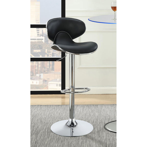 English Elm Black Adjustable Bar Stools Set Of 2 - Modern Chrome Frame, Stylish Comfort For Kitchen & Bar B062P153499