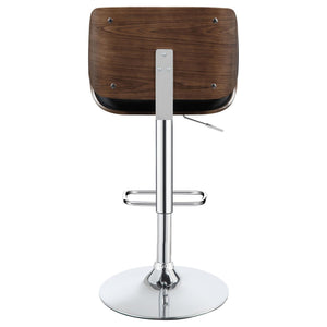 English Elm Black Adjustable Bar Stool With Chrome Base & Faux-Leather Seat - Modern Industrial Style Comfort B062P153495