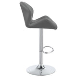 English Elm Chrome and Grey Adjustable Bar Stool (Set Of 2)