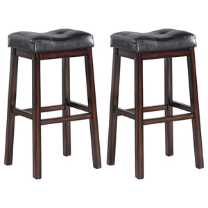 English Elm Black and Cappuccino Upholestered Bar Stool (Set Of 2)