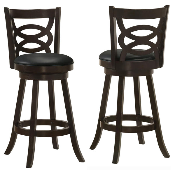 English Elm Cappuccino Swivel Bar Height Stool Set of 2 – Espresso Finish, Leatherette Seat, 42.25" Tall Classic Elegance B062P153494
