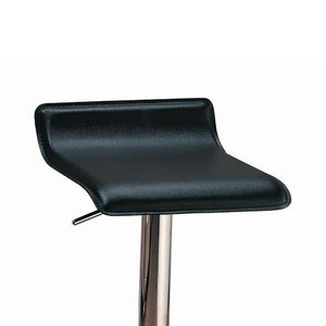 English Elm Black Adjustable Height Backless Bar Stools Set Of 2 - Modern Chrome Base & Leather Seat Design B062P153500