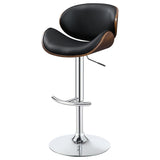 English Elm Black and Chrome Adjustable Bar Stool