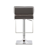 English Elm Grey and Chrome Adjustable Bar Stool