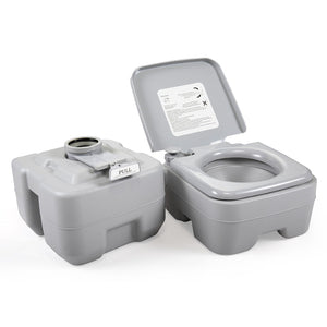 English Elm 5 Gallon Portable Toilet with Sealed Valve Hdpe Build for Camping Travel Outdoor W2181P153991