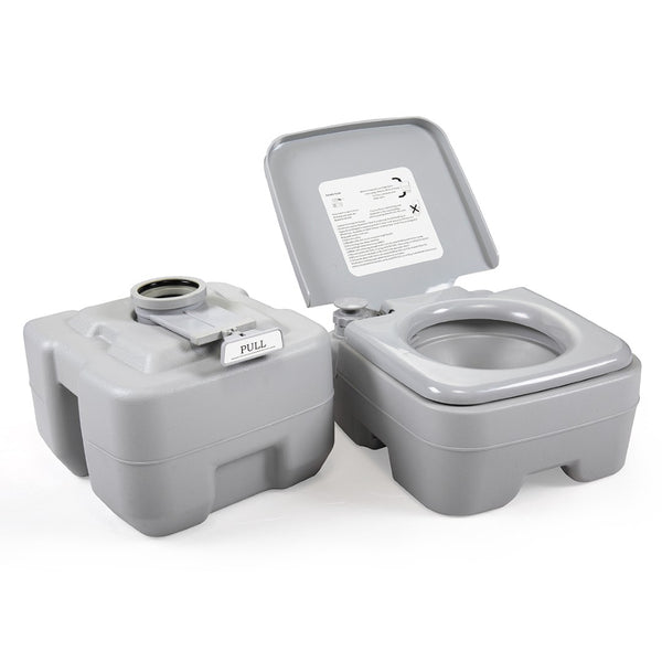 English Elm 5 Gallon Portable Toilet with Sealed Valve Hdpe Build for Camping Travel Outdoor W2181P153991