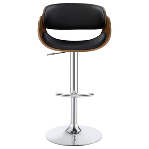 English Elm Black Adjustable Bar Stool With Chrome Accents - Mid-Century Style For Modern Kitchen & Dining Spaces B062P153497