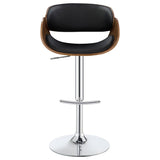 English Elm Black and Chrome Adjustable Bar Stool