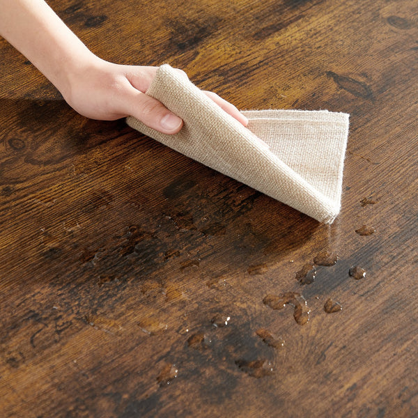 English Elm Bar Table Set Rustic Brown & Black with 2 Industrial Bar Chairs, Space-Saving Stable H-Frame, Waterproof Surface, Adjustable Feet — 23.6"x23.6"x35.4" W1668P143123