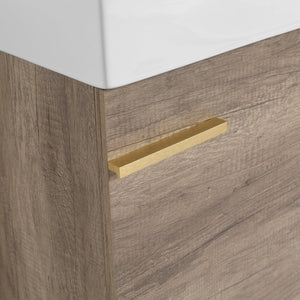 English Elm 18 inch Wall-Mounted Vanity with Ceramic Sink Top, Eco Plywood Cabinet, Dual Handles, Sleek Minimalist Design W999P149895