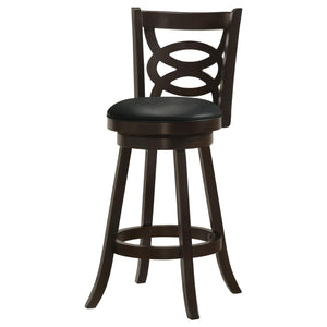 English Elm Cappuccino Swivel Bar Height Stool Set of 2 – Espresso Finish, Leatherette Seat, 42.25" Tall Classic Elegance B062P153494