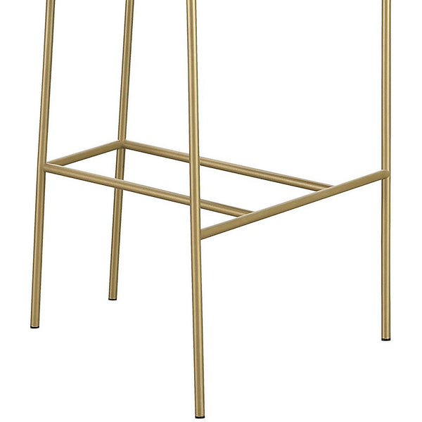 English Elm Grey Velvet Low Back Stool With Gold Finish - Modern Design For Home Bar, Kitchen Island, Or Dining B062P153514