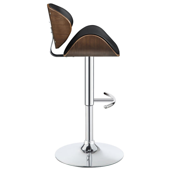 English Elm Black Adjustable Bar Stool With Chrome Base – Modern Design, Ergonomic Comfort, And Versatile Style B062P153496