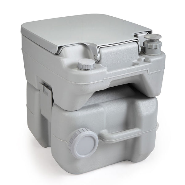 English Elm 5 Gallon Portable Toilet with Sealed Valve Hdpe Build for Camping Travel Outdoor W2181P153991