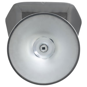 English Elm Chrome Adjustable Bar Stools Set of 2 — Grey Star-Pattern Upholstery, Hydraulic Height Lift, Modern Chrome Base B062P153521