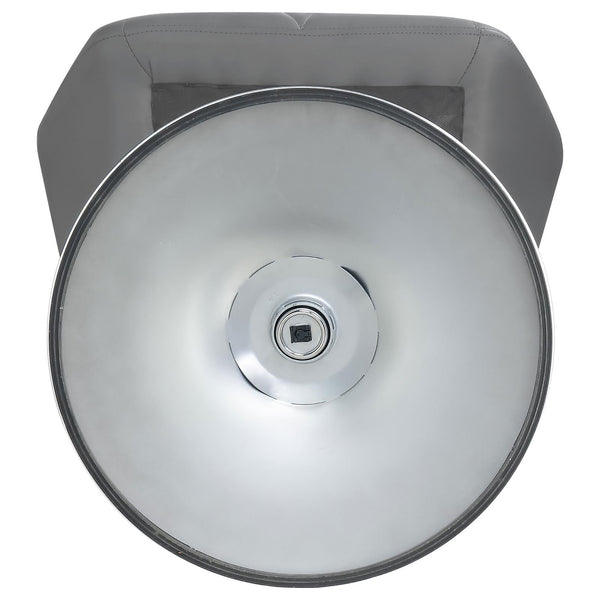 English Elm Chrome Adjustable Bar Stools Set of 2 — Grey Star-Pattern Upholstery, Hydraulic Height Lift, Modern Chrome Base B062P153521