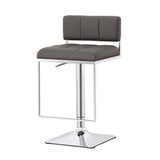 English Elm Grey and Chrome Adjustable Bar Stool