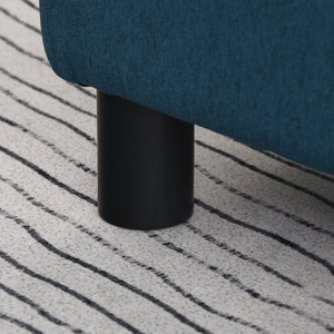 English Elm Ottoman Linen Cube Footrest Blue — Small Padded 24D Sponge Stool, Lightweight Seat & 220lb Capacity W2225P153954