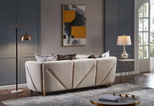 English Elm Thick Velvet Fabric Upholstered 3-Piece Living Room Set With Gold Accents & Birch Wood Frame B009S01284-GIGA