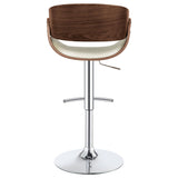 English Elm Ecru and Chrome Adjustable Bar Stool