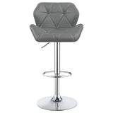 English Elm Chrome and Grey Adjustable Bar Stool (Set Of 2)