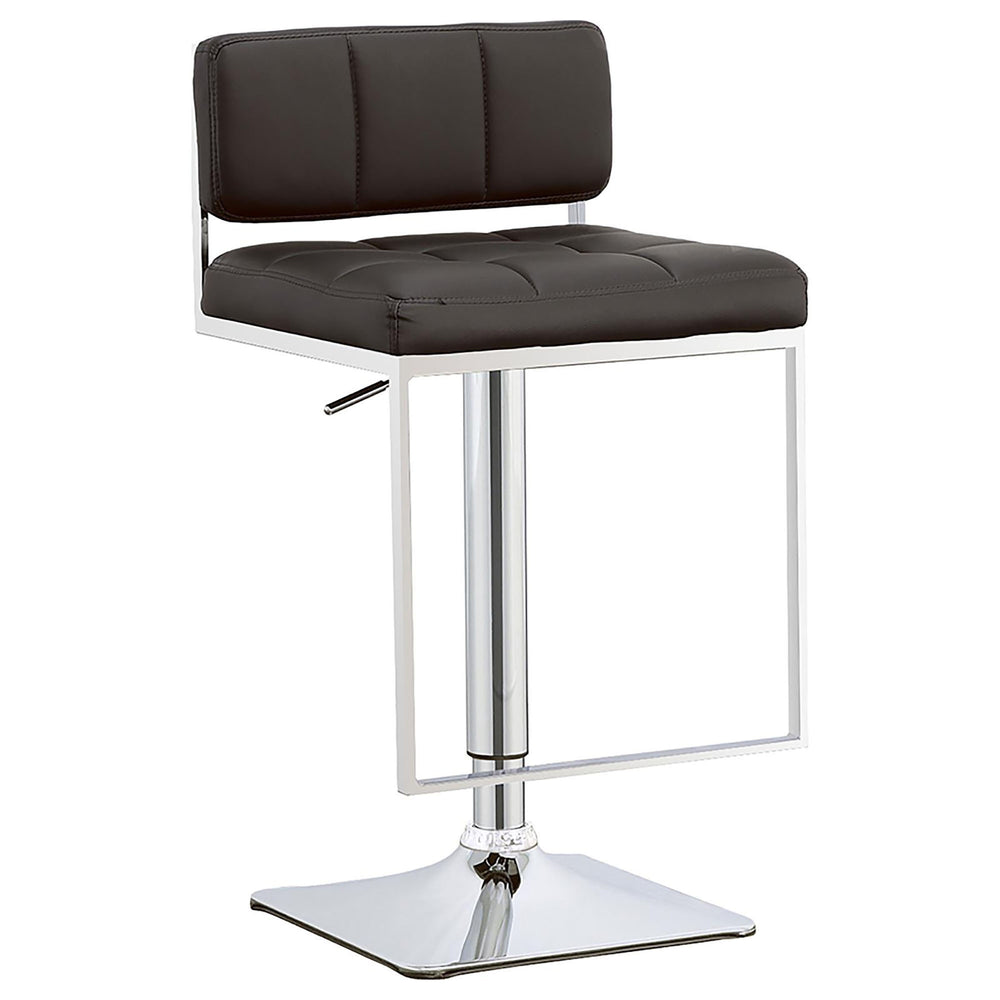 English Elm Black Adjustable Bar Stool With Chrome Base - Modern Style, Plush Comfort, And Hydraulic Lift Design B062P153510