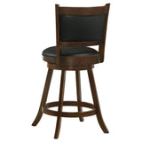 English Elm Chestnut and Black Wooden Swivel Stool (Set Of 2)