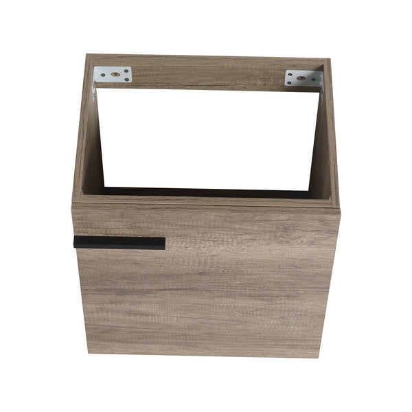 English Elm 18 inch Wall-Mounted Vanity with Ceramic Sink Top, Eco Plywood Cabinet, Dual Handles, Sleek Minimalist Design W999P149895