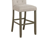 English Elm Beige and Rustic Brown Tufted Back Bar Stool (Set Of 2)