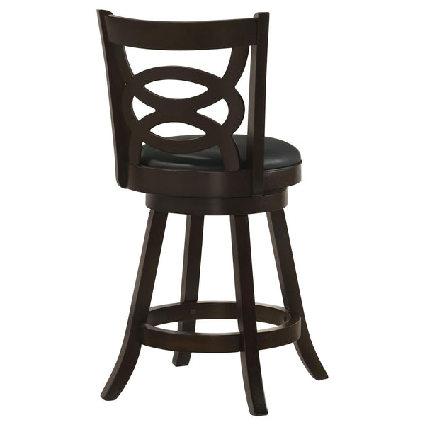 English Elm Cappuccino Counter Height Swivel Stools Set Of 2 - Elegant Black Leatherette With Espresso Finish B062P153488